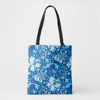 William Morris Iris and Lily, Indigo Blue & White
