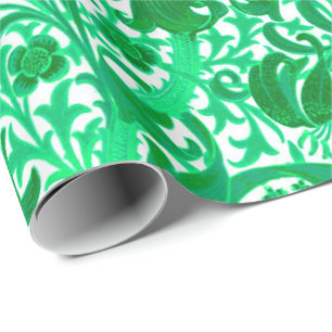 William Morris Iris and Lily, Jade Green Wrapping Paper