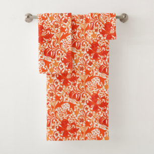 William Morris Iris and Lily, Mandarin Orange Bath Towel Set
