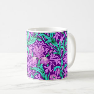 William Morris Irises, Amethyst Purple Coffee Mug