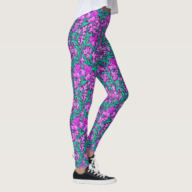 William Morris Irises, Amethyst Purple Leggings (Right)