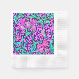 William Morris Irises, Amethyst Purple Napkin