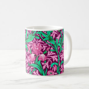 William Morris Irises, Fuchsia Pink and Wine Coffee Mug