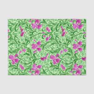 William Morris Irises, Green, Magenta and Orchid Tissue Paper