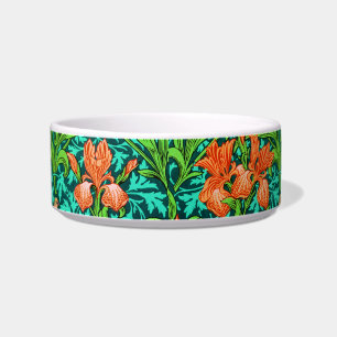 William Morris Irises, Orange and Turquoise Bowl