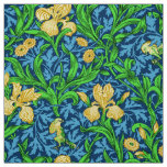 William Morris Irises, Yellow and Cobalt Blue Fabric