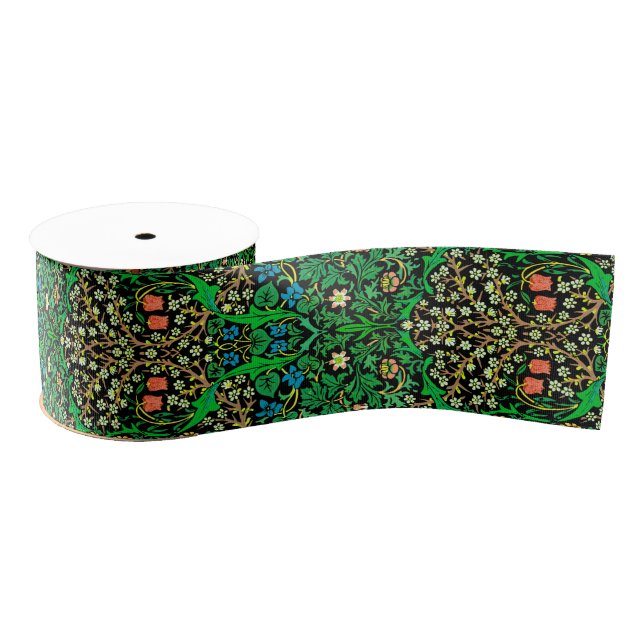 William Morris Jacobean Floral, Blackthorn Grosgrain Ribbon (Spool)
