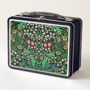 William Morris Jacobean Floral, Blackthorne Metal Lunch Box