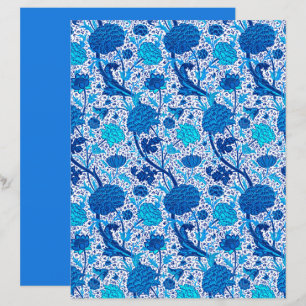 William Morris Jacobean Floral, Cobalt Blue 