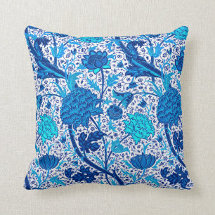 William Morris Jacobean Floral, Cobalt Blue Cushion