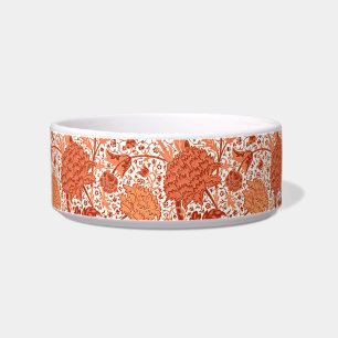 William Morris Jacobean Floral, Coral Orange Bowl