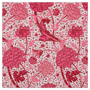 William Morris Jacobean Floral, Coral Pink Fabric