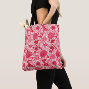 William Morris Jacobean Floral, Coral Pink Tote Bag