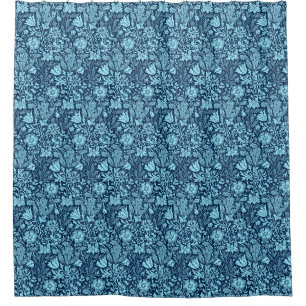 William Morris Jacobean Floral - Indigo Blue Shower Curtain