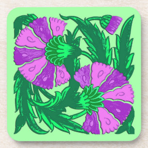 William Morris Jacobean, Orchid Purple and Green Coaster