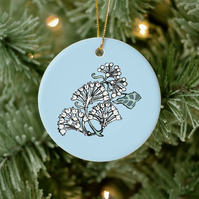 William Morris Jasmine and Leaves Pattern Ceramic Tree Decoration (Tree)