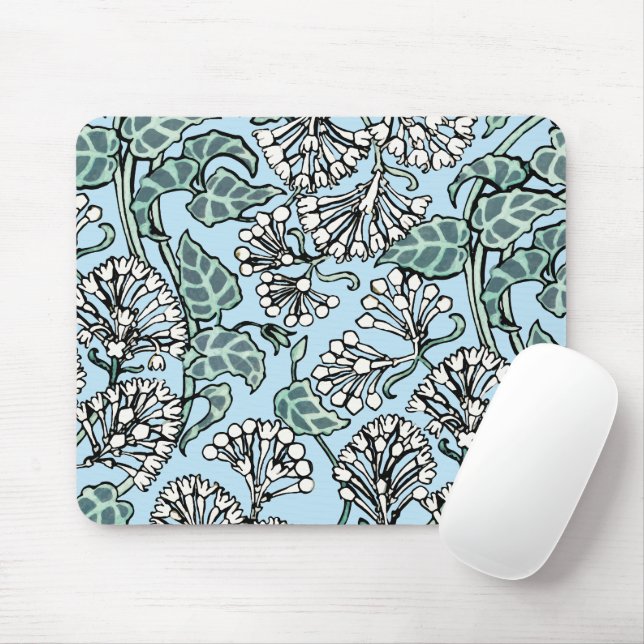 William Morris Jasmine and Leaves Pattern Mouse Mat (With Mouse)