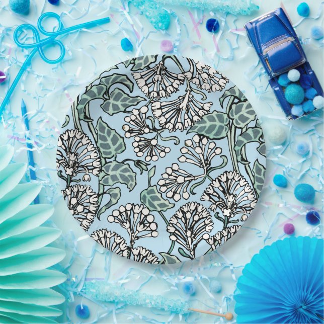 William Morris Jasmine and Leaves Pattern Paper Plate (Party)