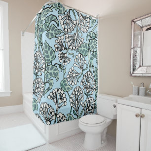 William Morris Jasmine and Leaves Pattern Shower Curtain