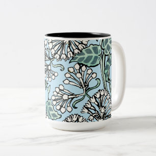 William Morris Jasmine and Leaves Pattern Two-Tone Coffee Mug