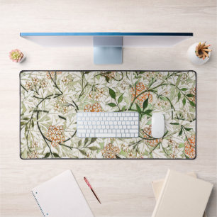 William Morris Jasmine Blossom Garden Design Desk Mat