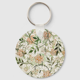 William Morris Jasmine Blossom Garden Design Key Ring