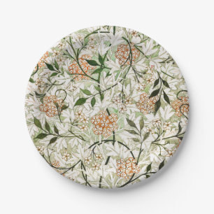 William Morris Jasmine Blossom Garden Design Paper Plate