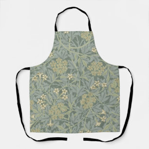 William Morris Jasmine Blue Green Botanical Art Apron