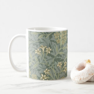William Morris Jasmine Blue Green Botanical Art Coffee Mug