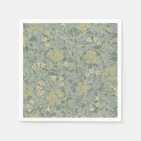 William Morris Jasmine Blue Green Botanical Art