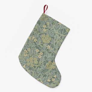William Morris Jasmine Blue Green Botanical Art Small Christmas Stocking