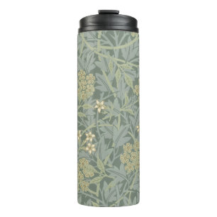 William Morris Jasmine Blue Green Botanical Art Thermal Tumbler