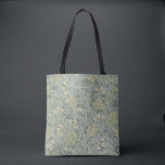 William Morris Jasmine Blue Green Botanical Art Tote Bag<br><div class="desc">This intricate "Jasmine" pattern by William Morris (1834-1896) is a timeless example of the Arts and Crafts movement. The design, created in 1872, features a delicate arrangement of hawthorn leaves and scrolling jasmine blossoms. The subtle palette of three shades of green with touches of yellow and brown gives it a...</div>
