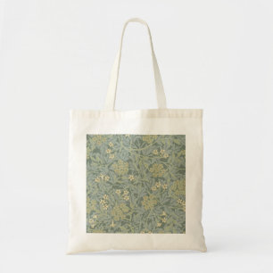 William Morris Jasmine Blue Green Botanical Art Tote Bag
