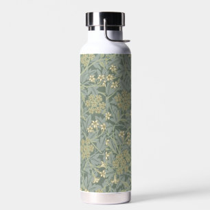 William Morris Jasmine Blue Green Botanical Art Water Bottle