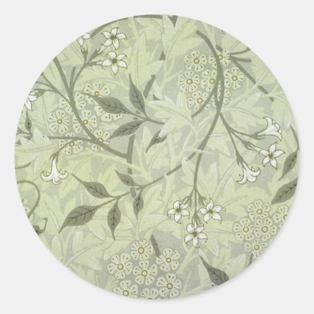 William Morris Jasmine Botanical Classic Round Sticker (Front)