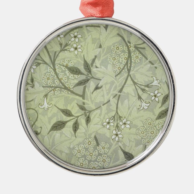 William Morris Jasmine Botanical Metal Tree Decoration (Front)