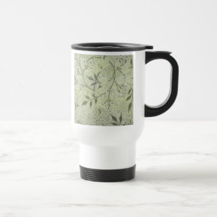 William Morris Jasmine Botanical Vintage Antique Travel Mug