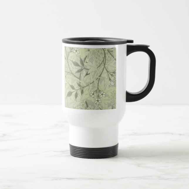 William Morris Jasmine Botanical Vintage Antique Travel Mug (Right)