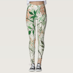 William Morris Jasmine Flower Leggings