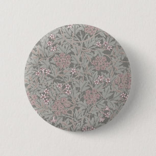 William Morris Jasmine Flower Pattern 6 Cm Round Badge