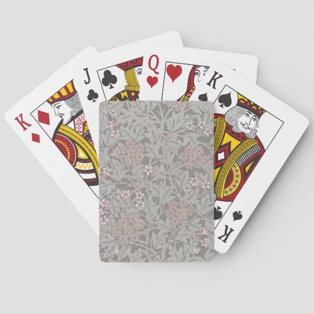 William Morris Jasmine Flower Pattern Playing Cards (Back)