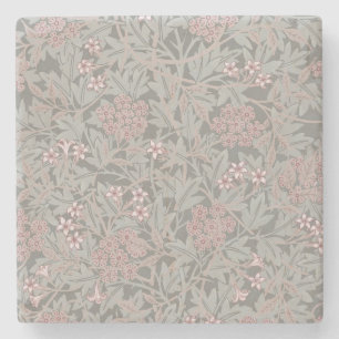 William Morris Jasmine Flower Pattern Stone Coaster