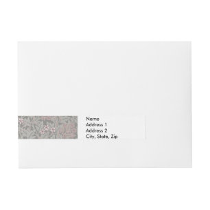 William Morris Jasmine Flower Pattern Wraparound Address Label