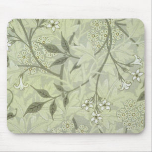 William Morris Jasmine Flower Wallpaper Art Mouse Mat