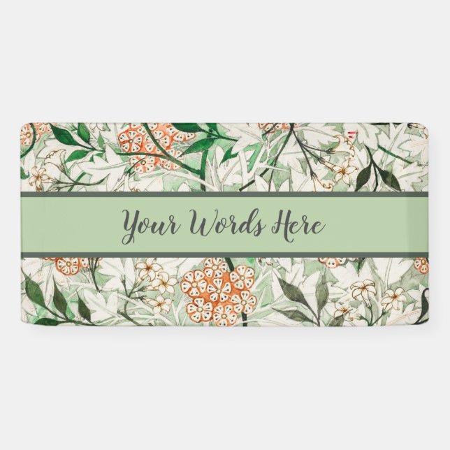 William Morris Jasmine Garden Flower Classic Banner (Horizontal)