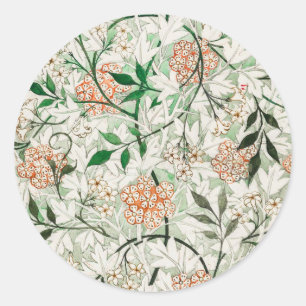 William Morris Jasmine Garden Flower Classic Classic Round Sticker