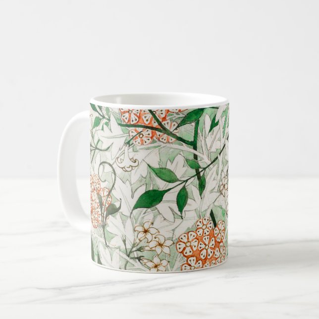 William Morris Jasmine Garden Flower Classic Coffee Mug (Front Left)