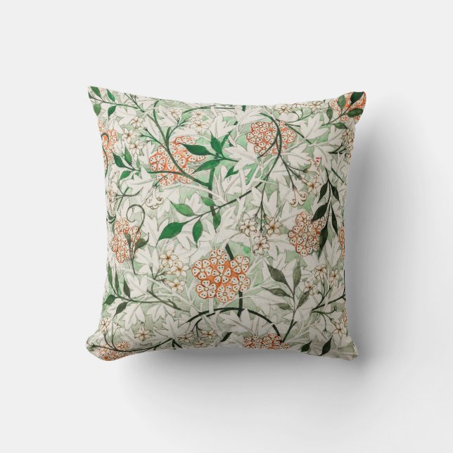 William Morris Jasmine Garden Flower Classic Cushion (Front)