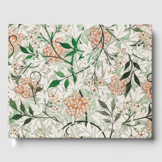 William Morris Jasmine Garden Flower Classic Guest Book (Front)